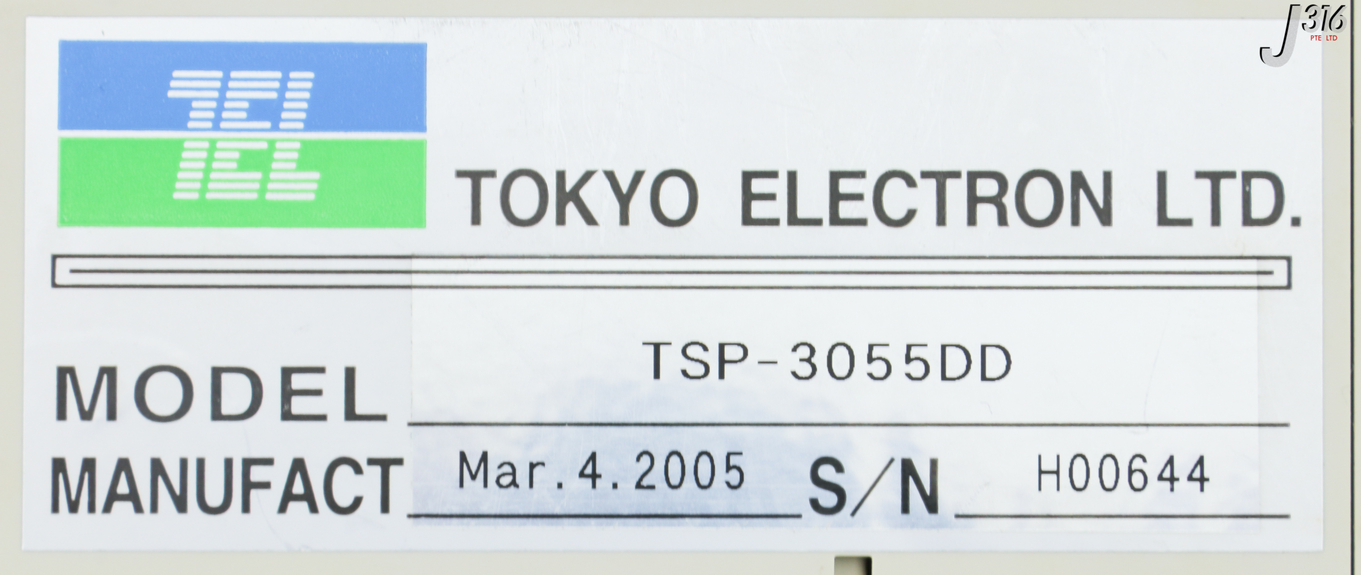 32751 TOKYO ELECTRON TOUCH SCR MONITOR, TSP-3055DD, UT3-TLN7-B
